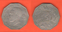 Delcampe - Tanzania 5 Shilingi 1972 Tanzanie Nickel Coin K 6 - Tanzanie