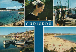 Delcampe - CPM. 29 AUDIERNE. PLAGE ET PORT DE PÊCHE. 5 VUES. - Audierne