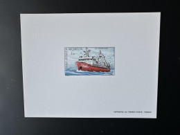 Delcampe - Saint-Pierre Et Miquelon 1987 YT 482 épreuve De Luxe Proof Navire La Normande Bateau Pêche Transport Maritime Ship - Imperforates, Proofs & Errors