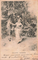 Delcampe - ART - Tableau - A Longre - Galante Escorte - Jardins - Tables - Chapeaux - Cannes - Ob 1903 - Carte Postale Ancienne - Malerei & Gemälde