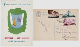 Delcampe - #RICCIONE - S. MARINO: V FIERA INTERNAZIONALE DEL FRANCOBOLLO- 1953 - San Marino