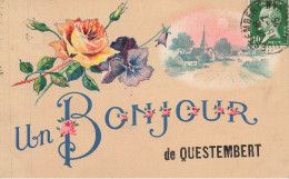 Delcampe - Questembert , Morbihan * CPA Souvenir Du Village , Un Bonjour ! - Questembert