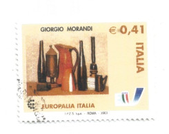 Delcampe - (REPUBBLICA ITALIANA) 2003, GIORGIO MORANDI - Serie Di 1 Francobollo Usato - 2001-10: Afgestempeld