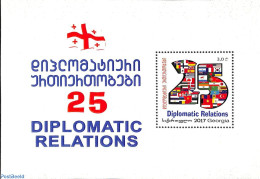 Delcampe - Georgia 2018 25 Years Diplomatic Relations S/s, Mint NH, History - Flags - Géorgie