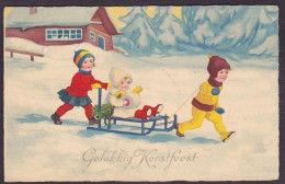 Delcampe - CPA Luge Sport D'hiver Illustrateur Sport De Neige Fantaisie Circulé - Wintersport
