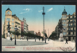 Delcampe - Postal Barcelona, Calle De Argüelles ó Gran-Via Diagonal - Barcelona