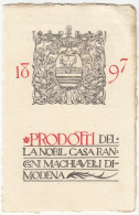 Delcampe - BIGLIETTO DA VISITA- MODENA - CARTOLINA ORDINI PRODOTTI DELLA NOBIL CASA RANGONI MACHIAVELLI DI MODENA 1897 - Vedi Retro - Visitenkarten