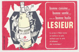 Delcampe - Buvard  20.8 X 13.5  LESIEUR   Huile D'arachide  Ronde Des Peuples Autour De La Bouteille - Food