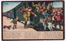 Delcampe - CPA - Illustrateur Hans Boettcher. Scène Sur Le Chemin De Fer Souabe - Böttcher, Hans