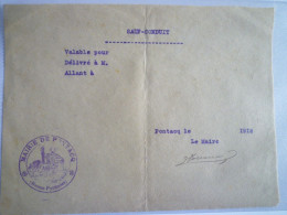 Delcampe - PAT - 1808  PONTACQ  (64)  :  SAUF-CONDUIT VIERGE  1916   XXX - Non Classés