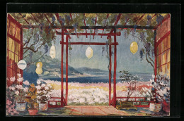 Delcampe - Künstler-AK Berlin, Gartenbau- Und Blumenkunst-Jahrhundert-Ausstellung 1922, Das Chrysanthemenfeld Im Diorama - Ausstellungen