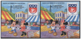Delcampe - France 1997 Bloc Carré Marigny N°9 Dentelé Et ND Mickey & Minnie Mouse Walt Disney 10e Anniversaire Tour Eiffel - Carré Marigny