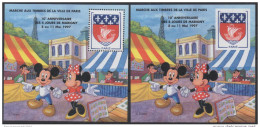 Delcampe - France 1997 Bloc Carré Marigny N°9 Dentelé Et ND Non / Mickey & Minnie Disney 10e Anniversaire Tour Eiffel Marché Timbre - Carré Marigny
