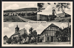Delcampe - AK Dögerode A. Harz, Dorfansicht, Kapelle, Grube - Bergbau