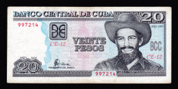 Delcampe - CUBA 20 PESOS 2002 VF/MBC+ Pick.118d Serie 997214 CON LA SERIE ALFA SÚPER DIFICIL CE-12 - Cuba