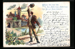Delcampe - AK Muss I Denn Zum Städtle Hinaus..., Wanderer Winkt Mit Seinem Hut - Scouting