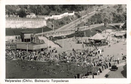 Delcampe - Chili Chile Valparaiso Balneario Torpederas Plage , Manège - Chile