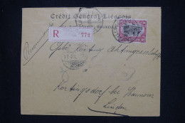 Delcampe - BELGIQUE -  Enveloppe Commerciale En Recommandé De Bruxelles Pour L'Allemagne En 1920 - L 176196 - Storia Postale