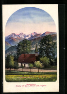 Delcampe - AK Beatenberg, Kirche Mit Eiger, Mönch Und Jungfrau - Beatenberg