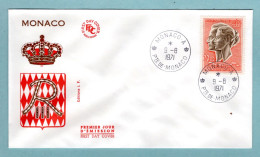 Delcampe - FDC Monaco 1971 - Couple Princier 20 F Orange Et Brun - YT Poste Aérienne 90A - FDC