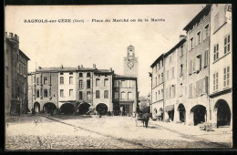 Delcampe - CPA Bagnols-sur-Cèze /Gard, Place Du Marché Ou De La Mairie - Bagnols-sur-Cèze