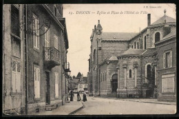 Delcampe - CPA Digoin, Église Et Place De L`Hôtel De Ville - Digoin
