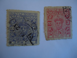 Delcampe - COCHIN  ANCHEL  INDIA  USED   STAMPS   2  KING - Cochin