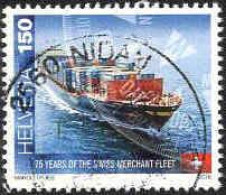 Delcampe - Suisse Poste Obl Yv:2356 Mi:2429 75years Of The Swiss Merchant Fleet (TB Cachet Rond) - Gebraucht