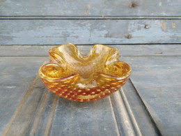 Delcampe - Cendrier Verre Murano à Bulles Design Barovier Venini Italy - Vidrio & Cristal
