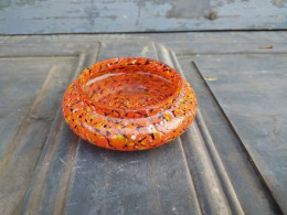 Delcampe - Vide Poche Verre Orange Marmoré Tchèque Bohemian Glass - Vidrio & Cristal
