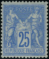 Delcampe - Neuf Avec Charnière N° 79, 25c Bleu, Cl, Excellent Centrage, TB, Signé Brun - Andere & Zonder Classificatie