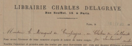 Delcampe - NOBLESSE 1893 ENTETE LIBRAIRIE CHARLES DELAGRAVE Paris à Monsieur Le Marquis De Compiègne Château De La Chaise Soulaines - Documents Historiques