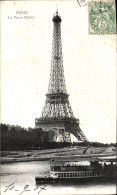 Delcampe - CPA Paris La Tour Eiffel Bateau Peniche - Eiffelturm