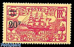 Delcampe - New Caledonia 1924 20Fr On 5Fr, With Point Behind F, Stamp Out Of Set, Unused (hinged), Transport - Ships And Boats - Ongebruikt