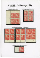 Delcampe - [** SUP] N° 848B, Jolie Feuille D'expo Avec 6 Pièces Dont Blocs De 4 - 1936-1951 Poortman