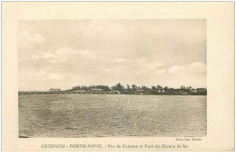 Delcampe - DAHOMEY.n°30201.CARTE DE 11 CM X 17 CM.COTONOU.PORTO-NOVO.VUE DE COTONOU ET PONT DU CHEMIN DE FER - Dahomey