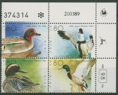 Delcampe - Israel 1989 Gänsevögel Ente, Brandgans 1131/34 Plattenblock Postfrisch (C61863) - Ongebruikt (zonder Tabs)