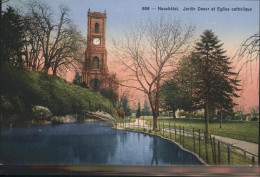 Delcampe - Neuchatel NE Jardin Desor Eglise Catholique - Sonstige & Ohne Zuordnung