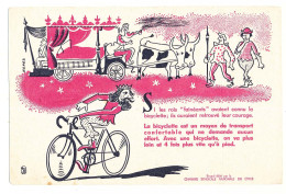 Delcampe - Buvard 21,1 X 13,8 La BICYCLETTE  Les Rois Fainéants Dessin De L'illustrateur Hanes Chambre Syndicale Nationale Du Cycle - Bikes & Mopeds