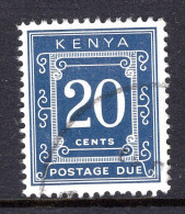 Delcampe - Kenya 1967-69 Postage Dues - P.14 - 20c Blue Used (SG D15a) - Kenya (1963-...)
