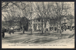 Delcampe - CPA Nyons, Le Champ De Mars, Cotè Est, Et La Fontaine - Nyons