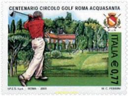 Delcampe - 131779 MNH ITALIA 2003 100 ANIVERSARIO DEL CLUB DE GOLF ROMA ACQUASANTA - Golf