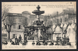 Delcampe - CPA Montelimar, Grande Fontaine De La Place De La Mairie ( Au Fond La Sous-Prefecture) - Montelimar
