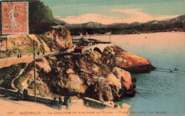 Delcampe - [-30%] FRANCE - Marseille - La Corniche Et Vue Vers La Plage - View Towards The Beach - LL - Carte Postale Ancienne - Monuments