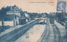 Delcampe - SAINT ANDRE LE GAZ LE GARE INTERIEURE,TRAIN   REF 91981 - Saint-André-le-Gaz