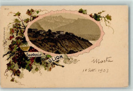 Delcampe - 1823 Glion 1903 Lithographie Passepartout Weinreben Trauben Weinglas - 13220925 - Montreux