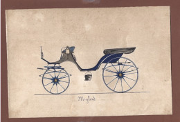 Delcampe - ANTICO PROGETTO CARROZZA MYLORD - N.3 LUNGHEZZA DA ASSALI A ASSALI M. 1.95  - (25x16) - Personajes