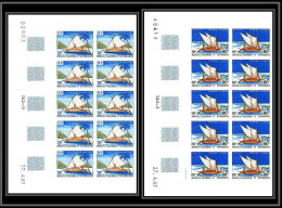 Delcampe - 91767 Nouvelle-Calédonie N°535 / 536 Bateau (boat) Pirogue Canoe Non Dentelé Imperf ** MNH Bloc 10 Coin Daté - Imperforates, Proofs & Errors