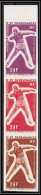 Delcampe - 92323 Nouvelle-Calédonie PA 106 Lancer De Poids Shot Put Jeux Pacific Essai Proof Non Dentelé Imperf ** MNH 3 Colors - Imperforates, Proofs & Errors