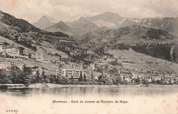 Delcampe - [-30%] SUISSE - Montreux - Dent De Jaman Et Rochers De Naye - Vue Générale De La Ville - Carte Postale Ancienne - Montreux